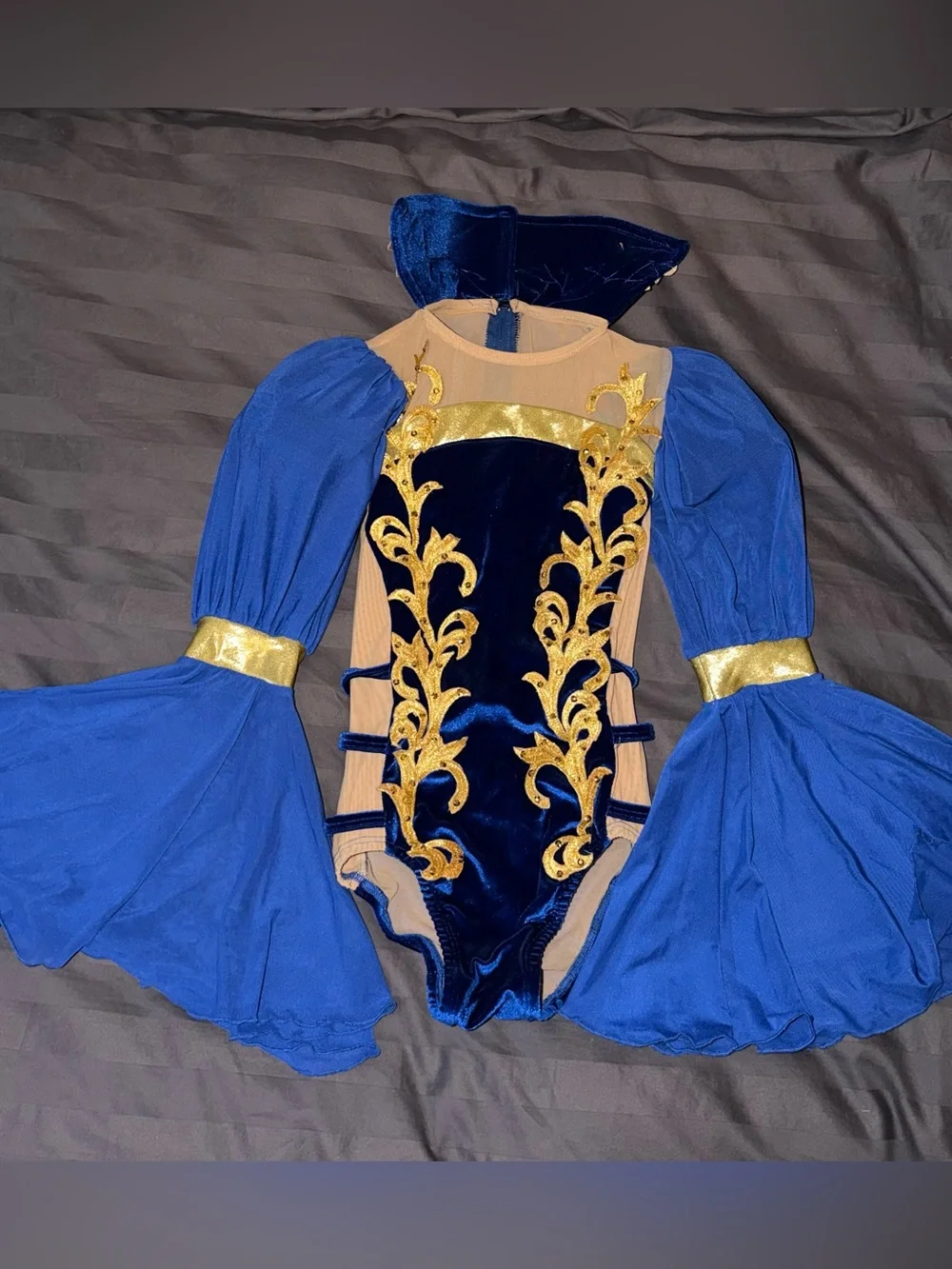 Royal Blue and Gold Princess Kids Costume